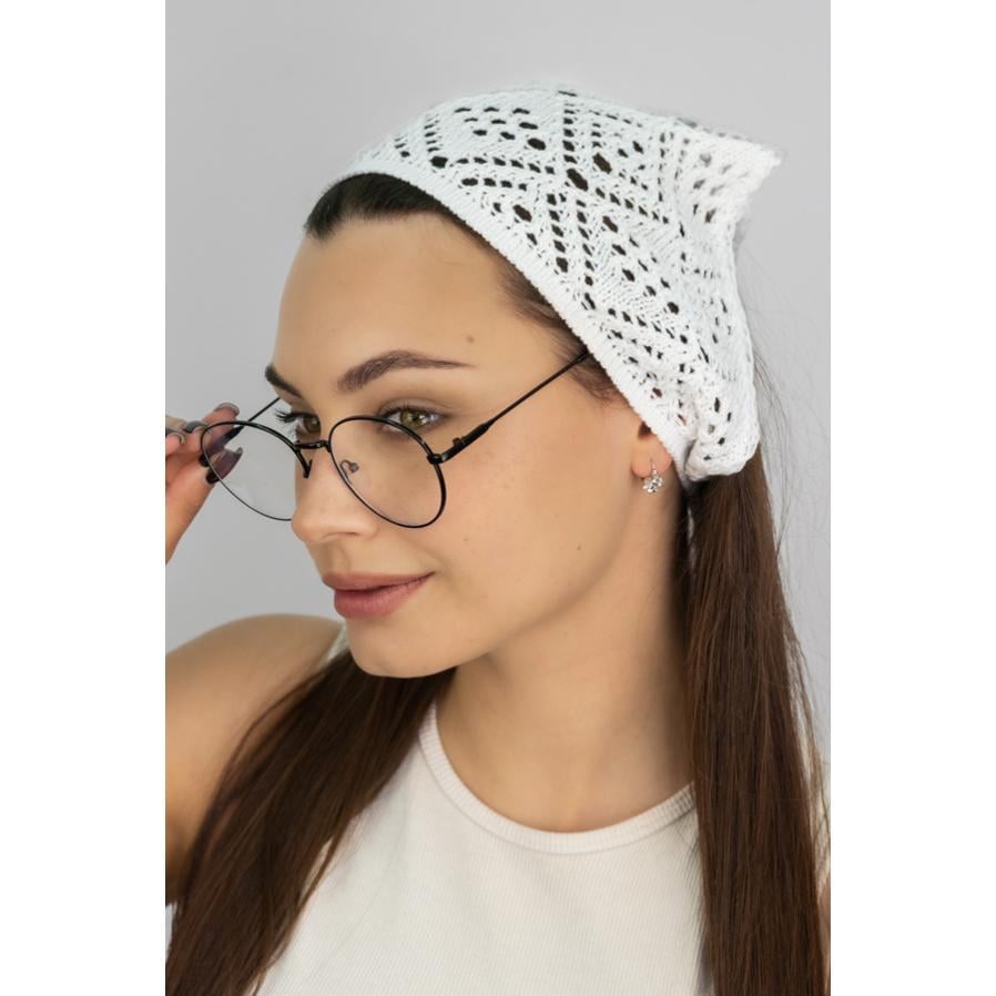 Косынка-банданна женская Braxton 1576 котоновая ажурная One Size Белый (305191)