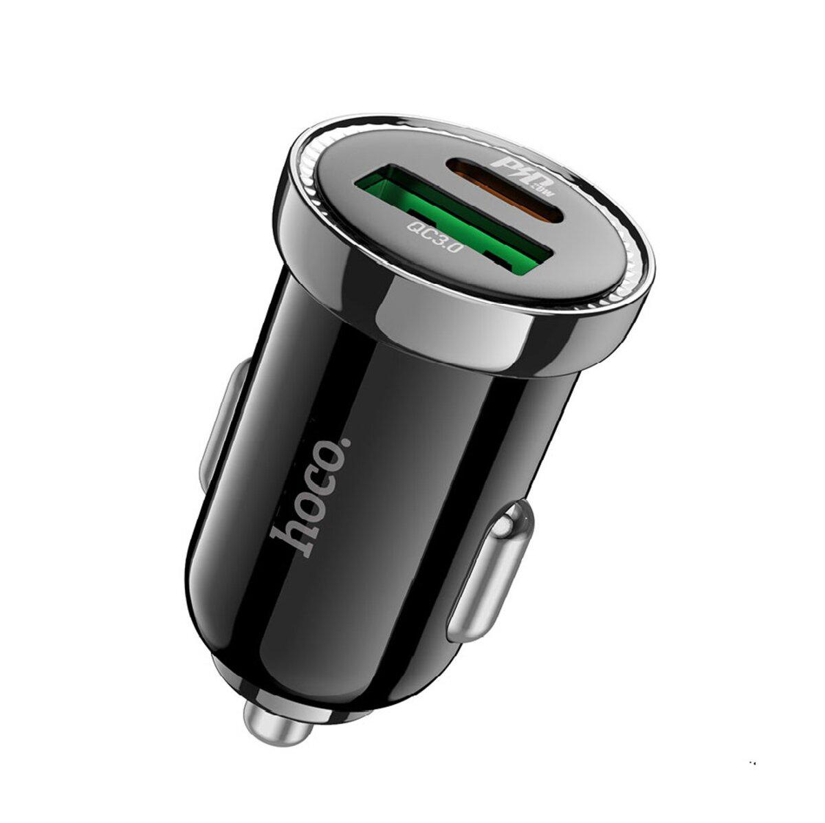 Зарядний пристрій автомобільний Hoco Z44 Leading PD20W+QC3.0 Car Charger 3A Black (6931474757241)