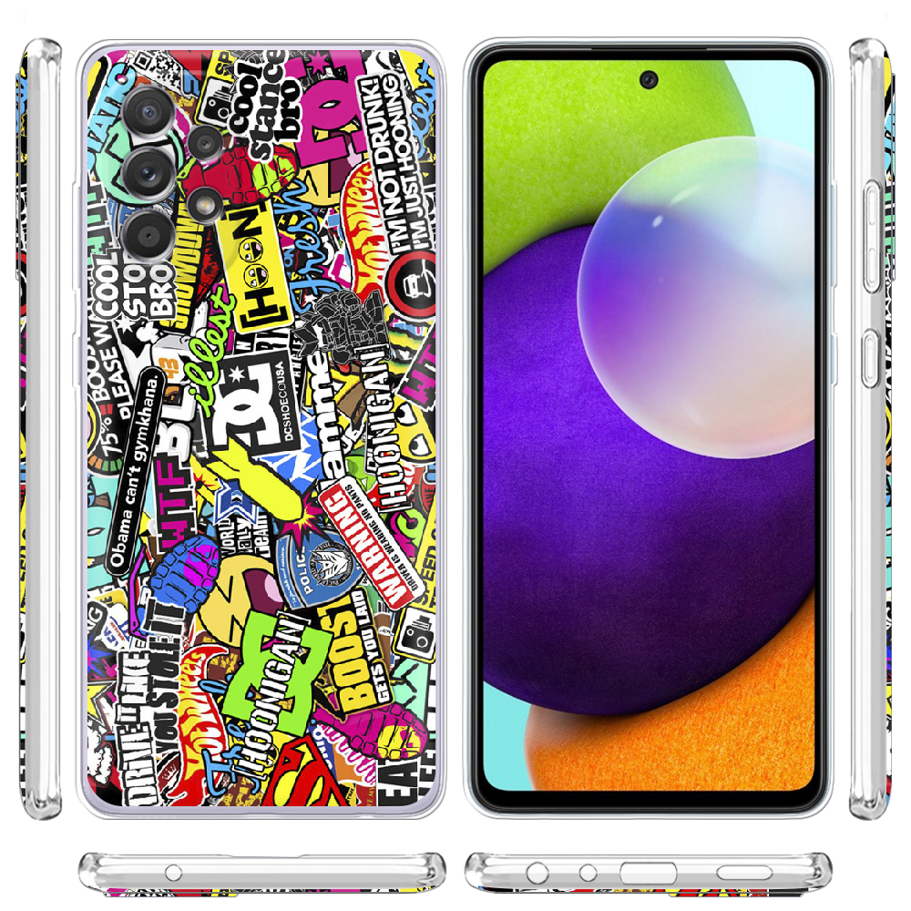 Чохол BoxFace Samsung A525 Galaxy A52 Multicolored Inscriptions Прозорий силікон (42075-up880-42075) - фото 3