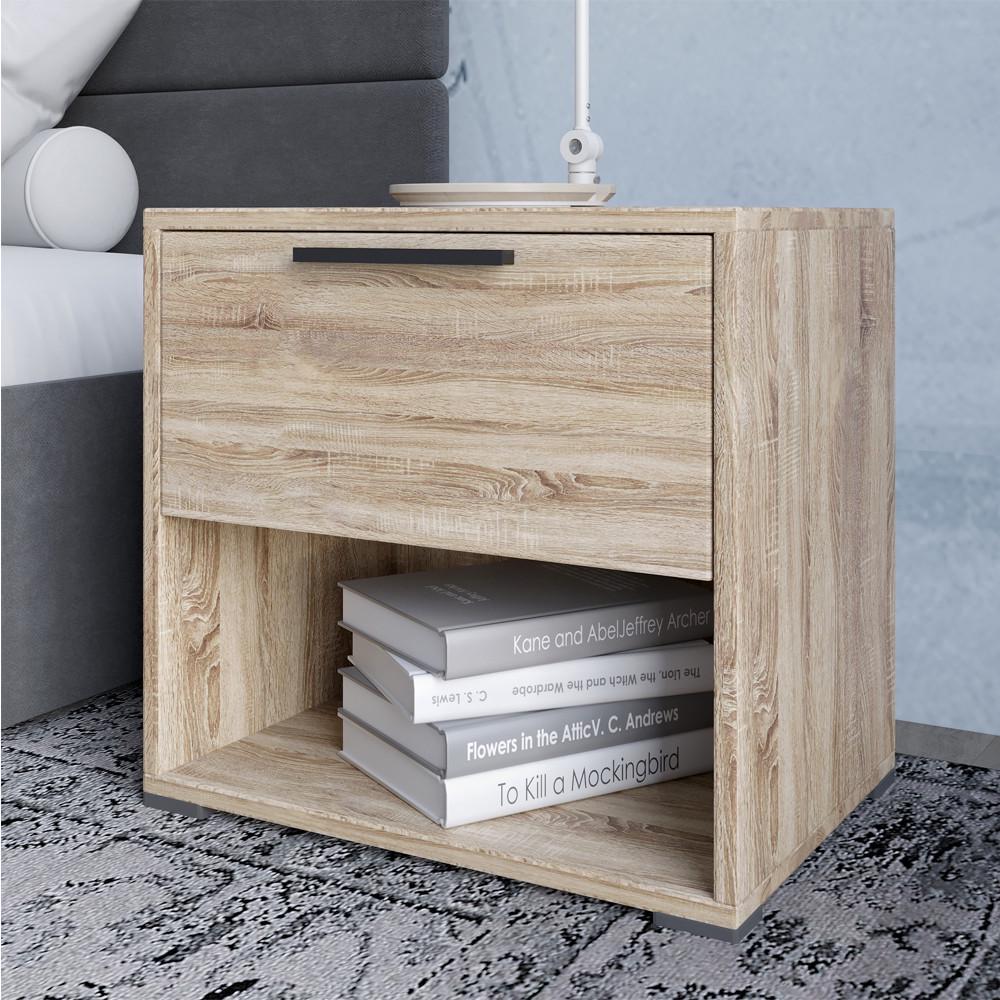 Тумба прикроватная Lion Краш с выдвижным ящиком Дуб сонома (Lion-044133)