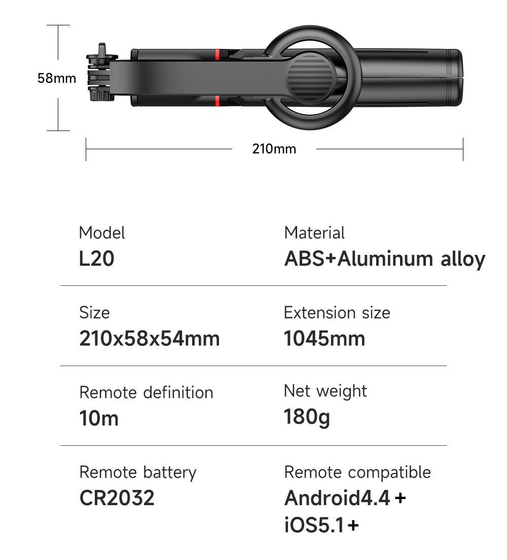 Селфи палка штатив с пультом UKC L20 (26818053) - фото 11 Селфи палка штатив с пультом UKC L20 (26818053) - фото 11
