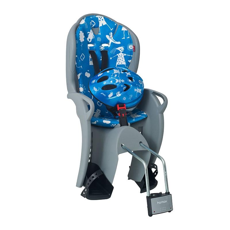 Комплект велокрісло дитяче Hamax Kiss safety package на раму + шолом Сірий/Блакитний (HAM551088)