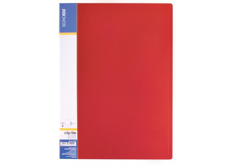 Папка Economix с зажимом А4 пластик Красный (E31202-03)