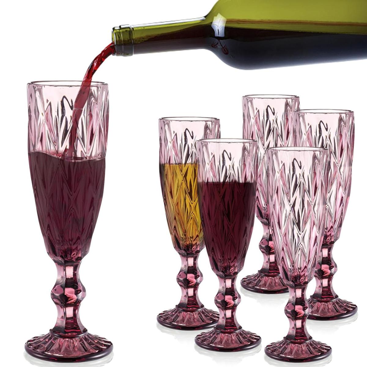 Набір келихів для шампанського A-Plus 150 мл 6 шт. Purple Red (9008/2805 DL) - фото 4 Набір келихів для шампанського A-Plus 150 мл 6 шт. Purple Red (9008/2805 DL) - фото 4