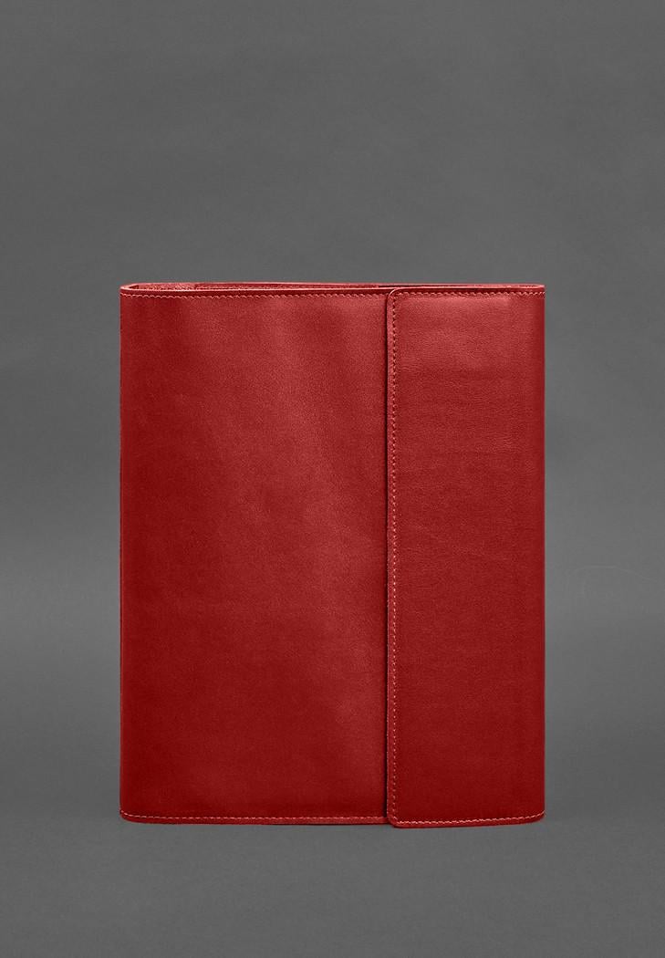 Шкіряна папка для документів сімейна А4 на сегрегаторі з файлами Червоний (A-028631)