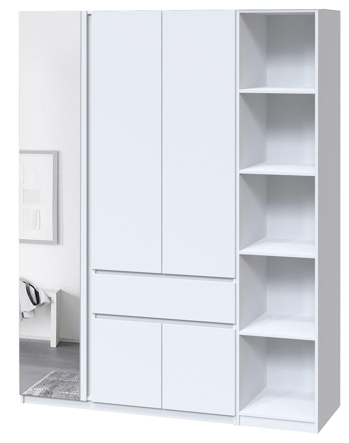 Шкаф с этажеркой Мастер Форм Брайт левосторонний 1621х520х2000 мм Белый (32568)