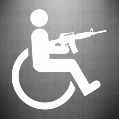 Наклейка Інвалід з М16 42,6x45 см Білий (21557869)