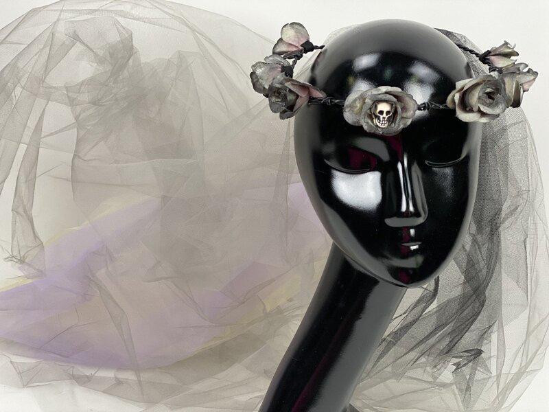 Декор на Хэлоуин Seta Веночек Барышня с фатой (17-843GY-BLK)