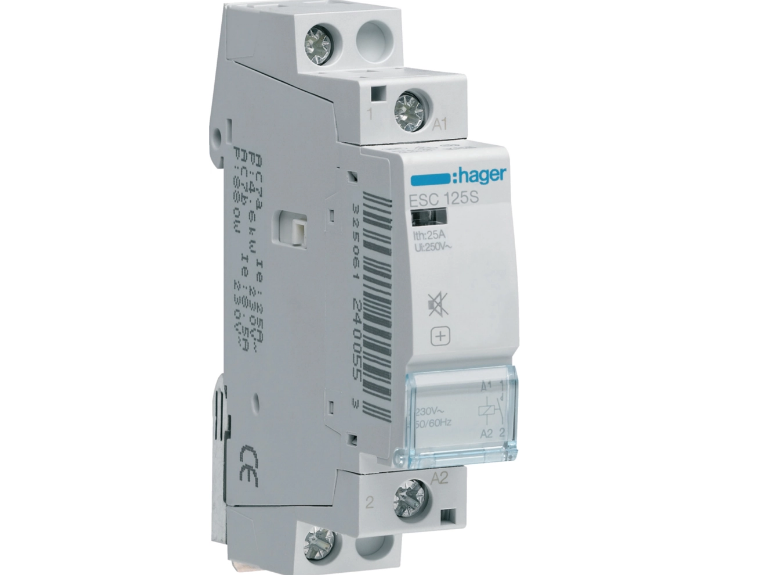 Контактор модульный Hager 25A 1NO 230B AC (ESC125S)
