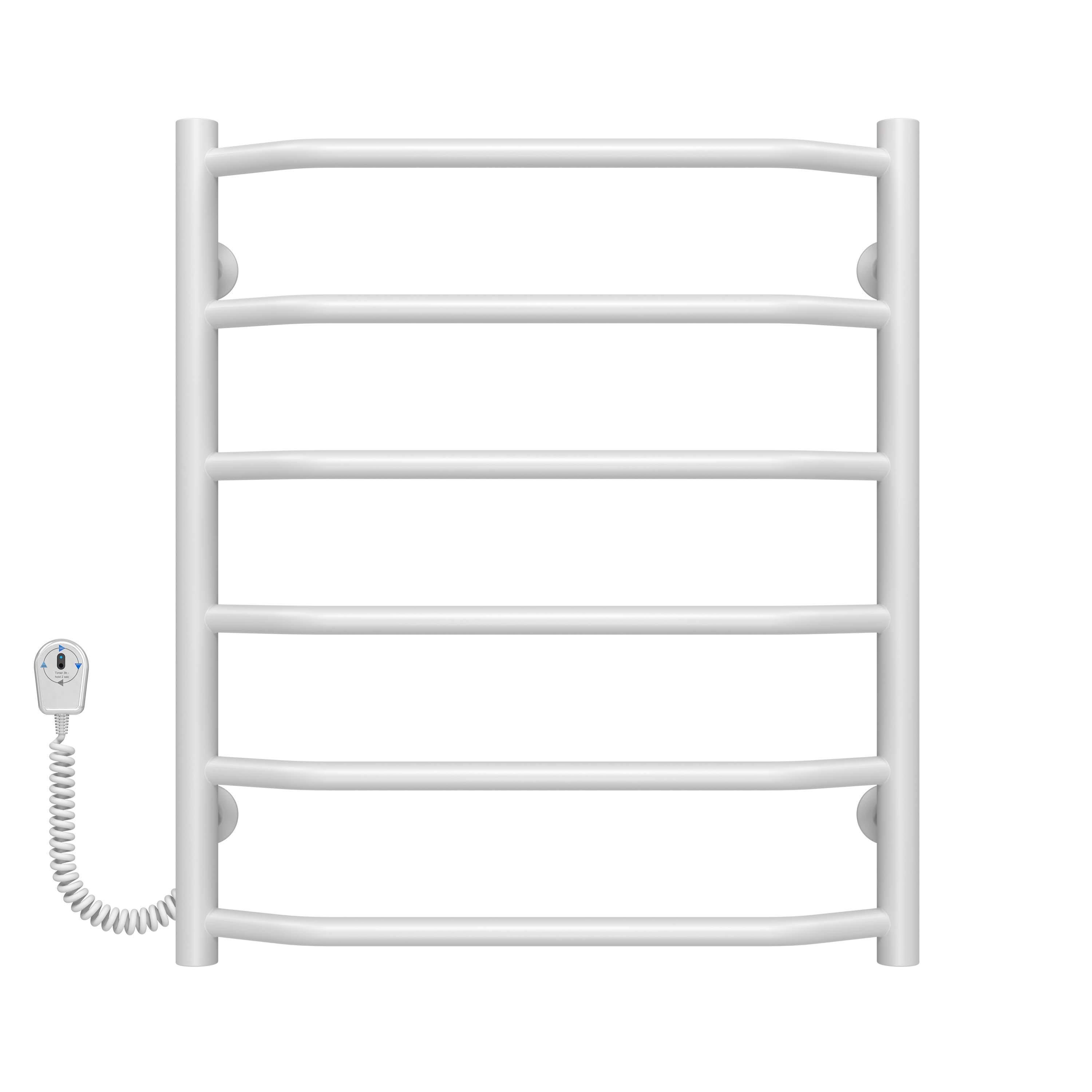 Полотенцесушитель электрический Deffi Трапеция П6 EF16 левое подключение нержавеющая сталь 500х600 мм Белый (C.TR.60.50.6.EWL5)