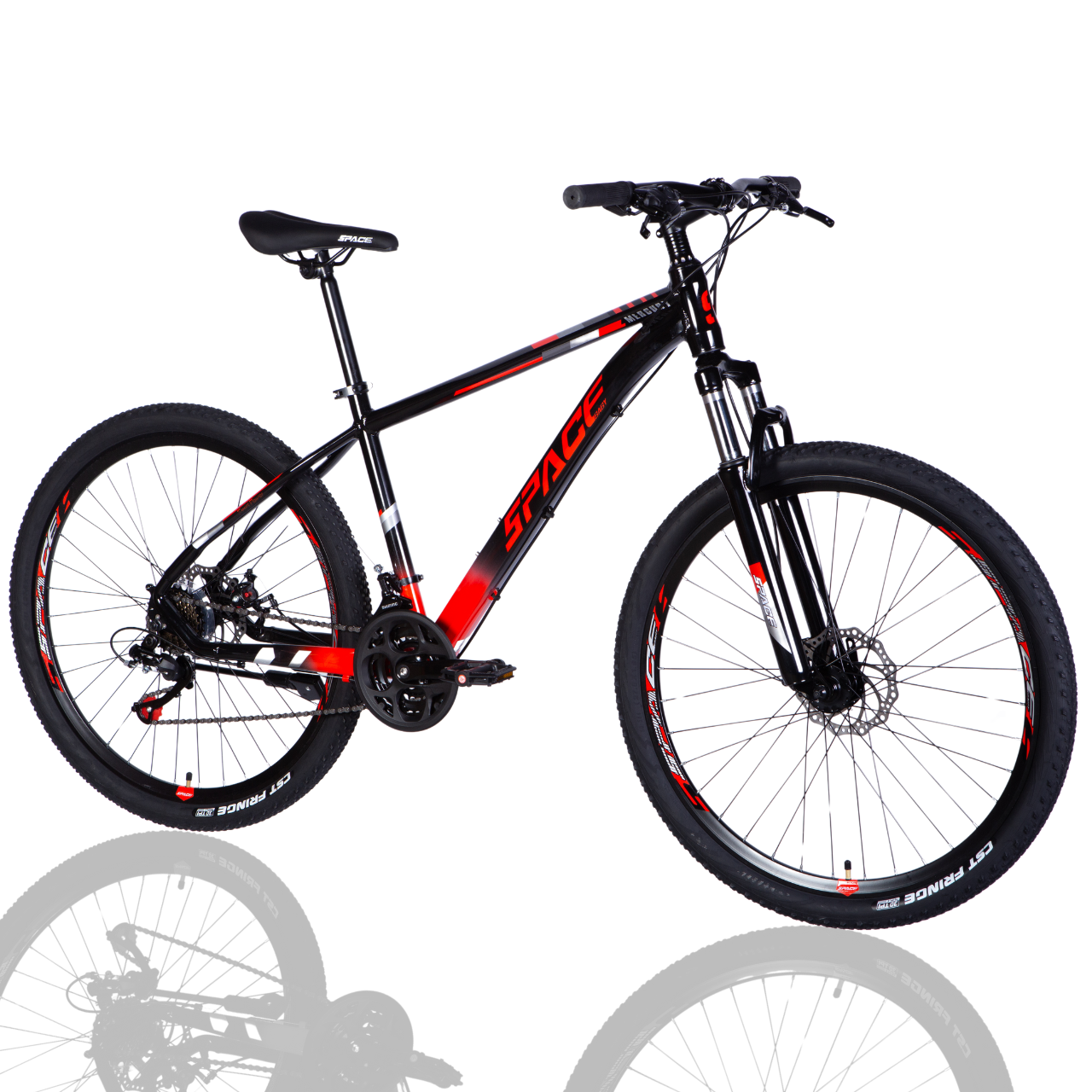 Велосипед AL SPACE MERCURY DD FR 2025 27,5" 17" Черно-красный