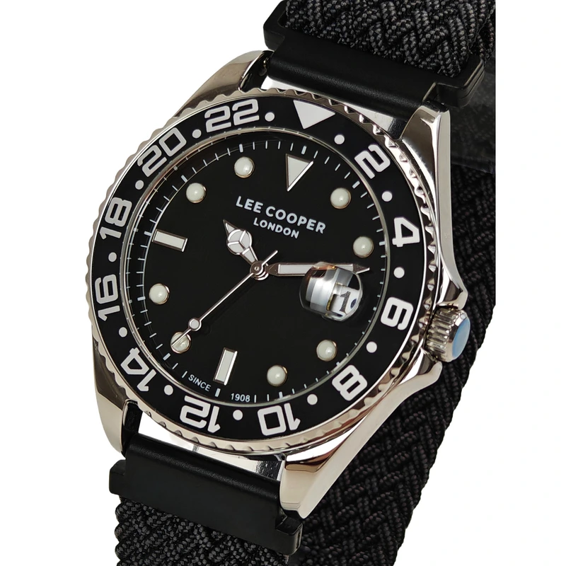 Годинник чоловічий водостійкий Lee Cooper Daytona Vibe 2 ремінці Black (19868)