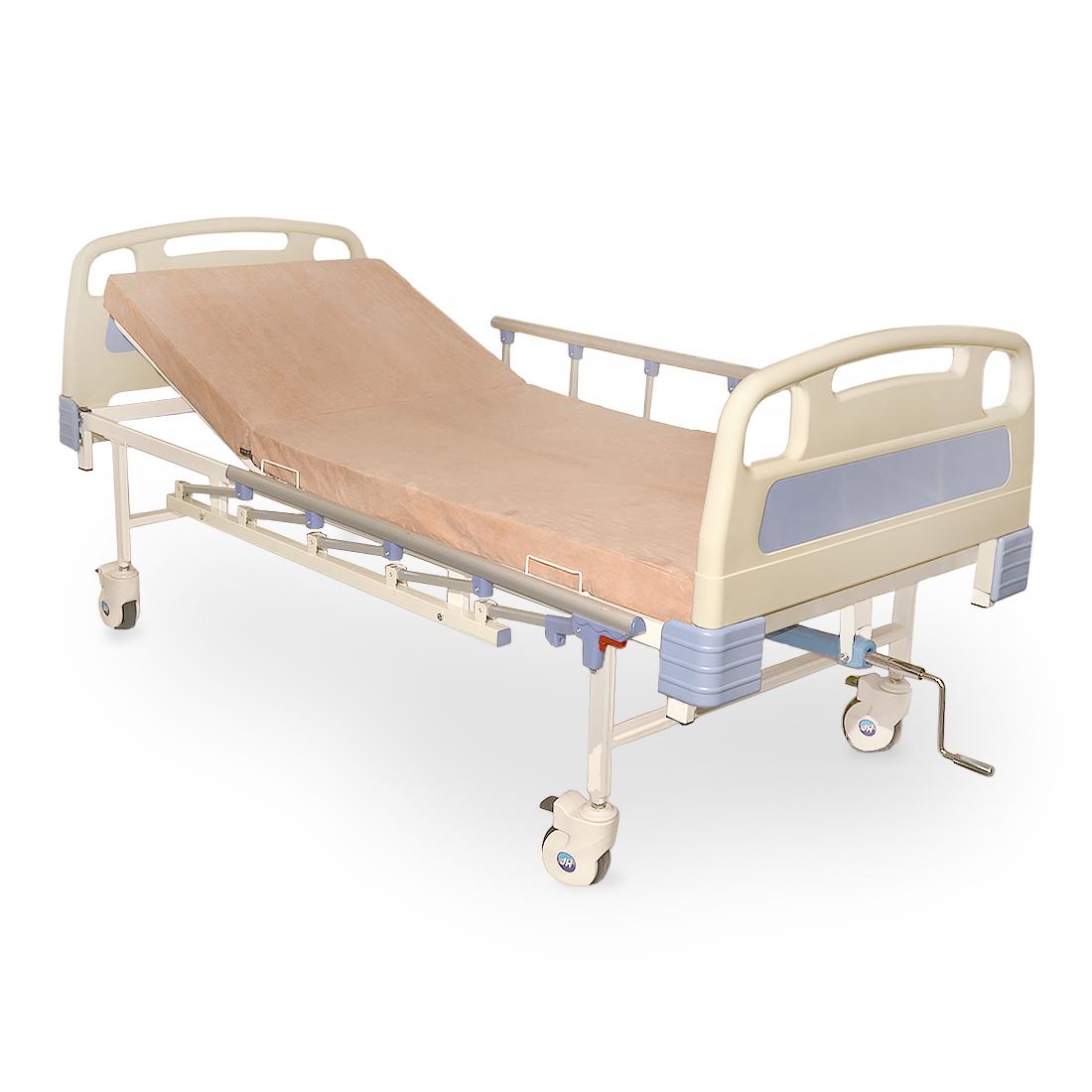 Кровать медицинская ОМЕГА КФМ-2-1 функциональная двухсекционная с матрасом и на колесах