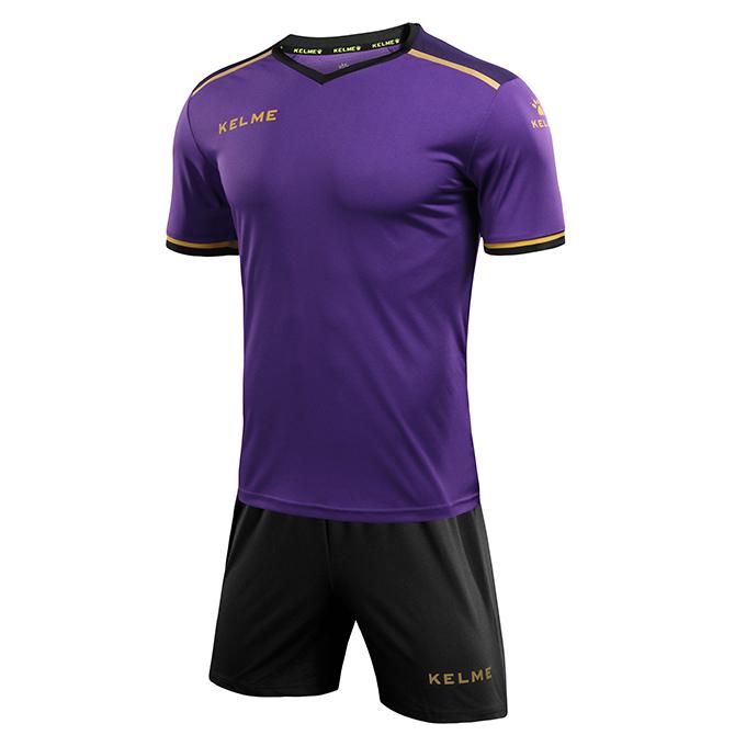 Комплект футбольной формы Kelme Segovia к/р 3XL Фиолетовый/Черный