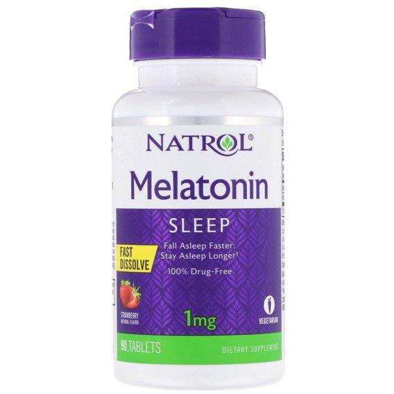 Мелатонін для сну Natrol Melatonin Fast Dissolve 1 мг 90 Tabs Strawberry (NTL-06324)