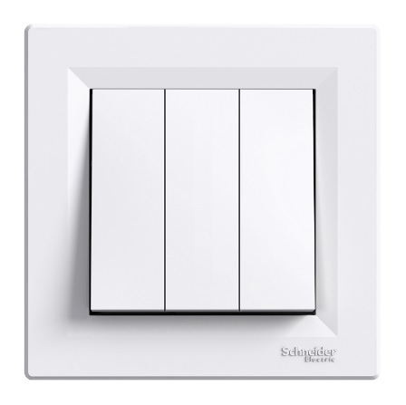 Выключатель трехклавишный Schneider Electric Asfora Белый (25624775)