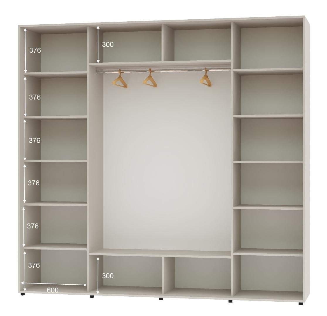 Шкаф-купе трехдверный Алекса ШК-05 ДСП 270х60х220 см Кашемир - фото 2 Шкаф-купе трехдверный Алекса ШК-05 ДСП 270х60х220 см Кашемир - фото 2