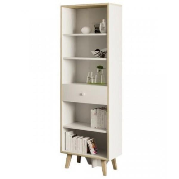 Шкаф для книг Світ Меблів Эрика 560х405х1200 мм Белый/Дуб сонома (7907) Шкаф для книг Світ Меблів Эрика 560х405х1200 мм Белый/Дуб сонома (7907)