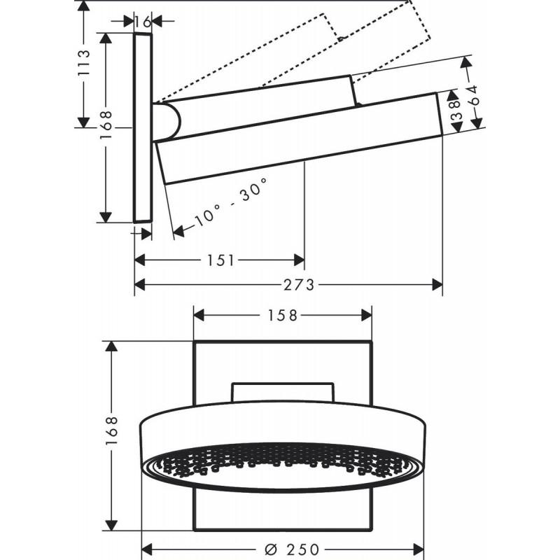 Верхній душ Hansgrohe RAINFINITY 26226700 250 мм Білий (74491) - фото 2