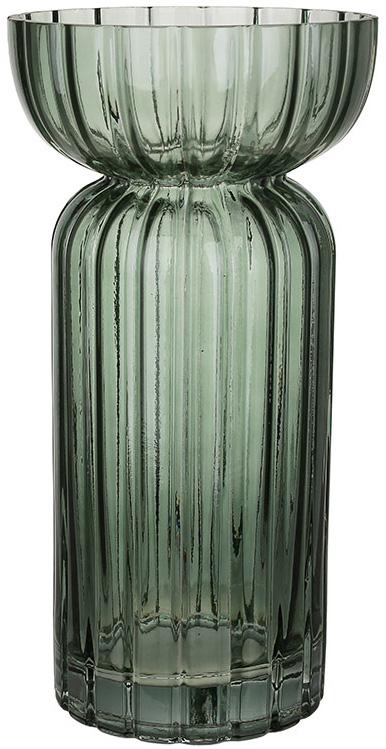 Ваза стеклянная Retro Grace 12/10х25 см Зеленый