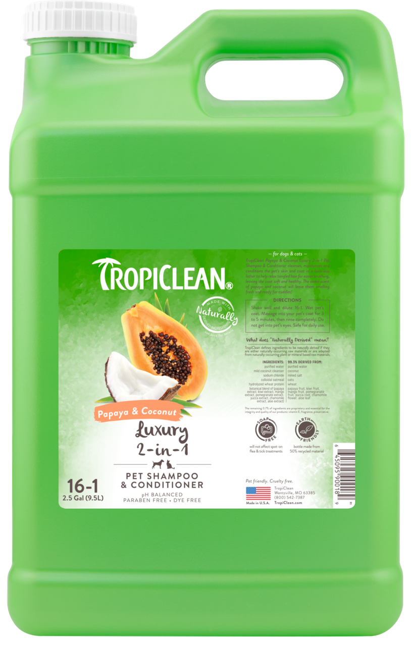 Шампунь Tropiclean Papaya&Coconut для собак та котів 9,5 л (900189)
