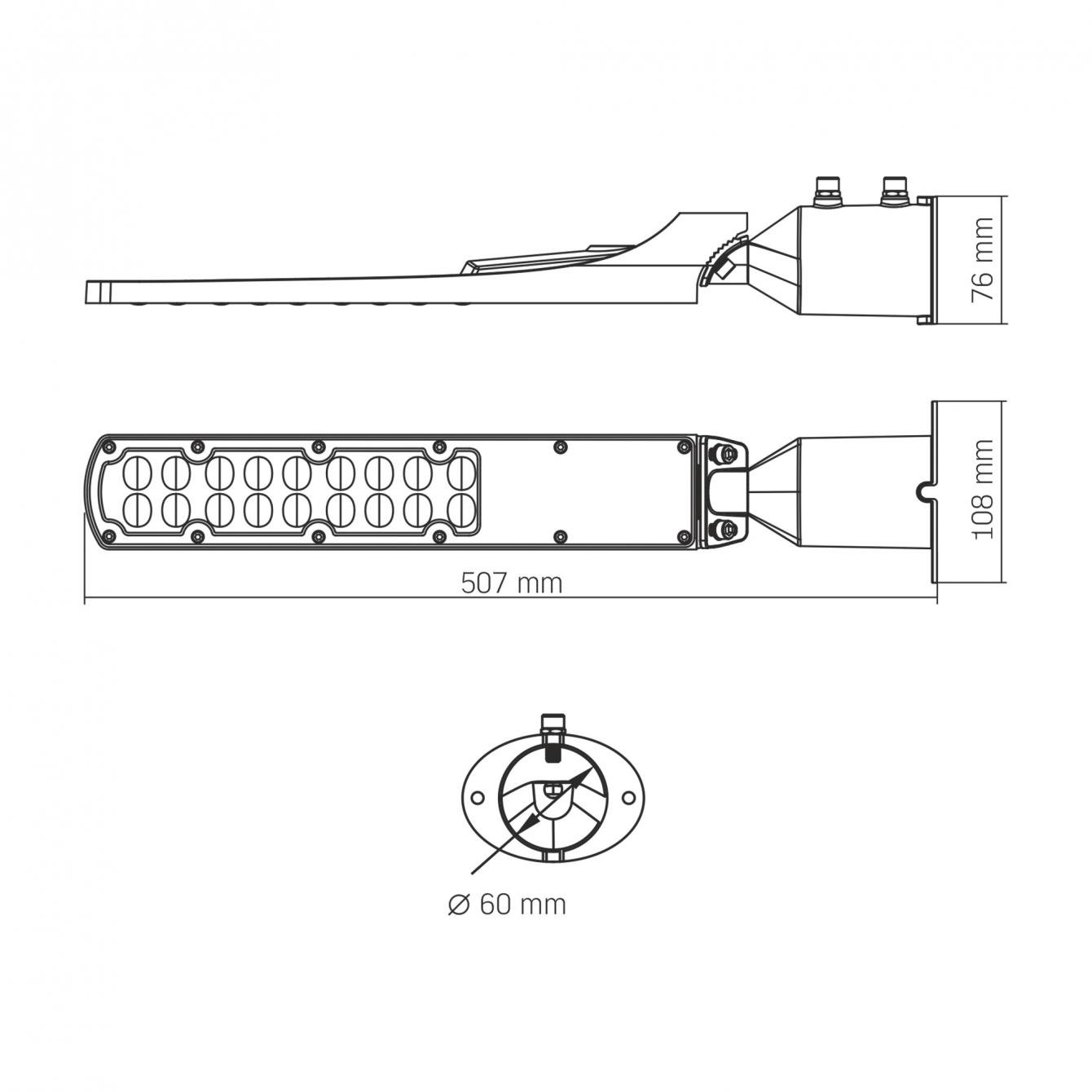 Лхтар вуличний Videx IP65 SLE18 50W 5000 Lm 5000K 220V (VL-SLE18-0505) - фото 8