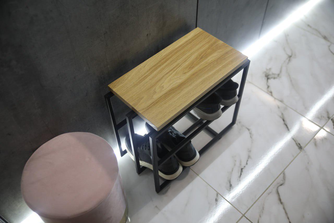 Банкетка для обуви Nova из дерева и металла Loft 40х25х45 см (ML-85.1) - фото 7 Банкетка для обуви Nova из дерева и металла Loft 40х25х45 см (ML-85.1) - фото 7