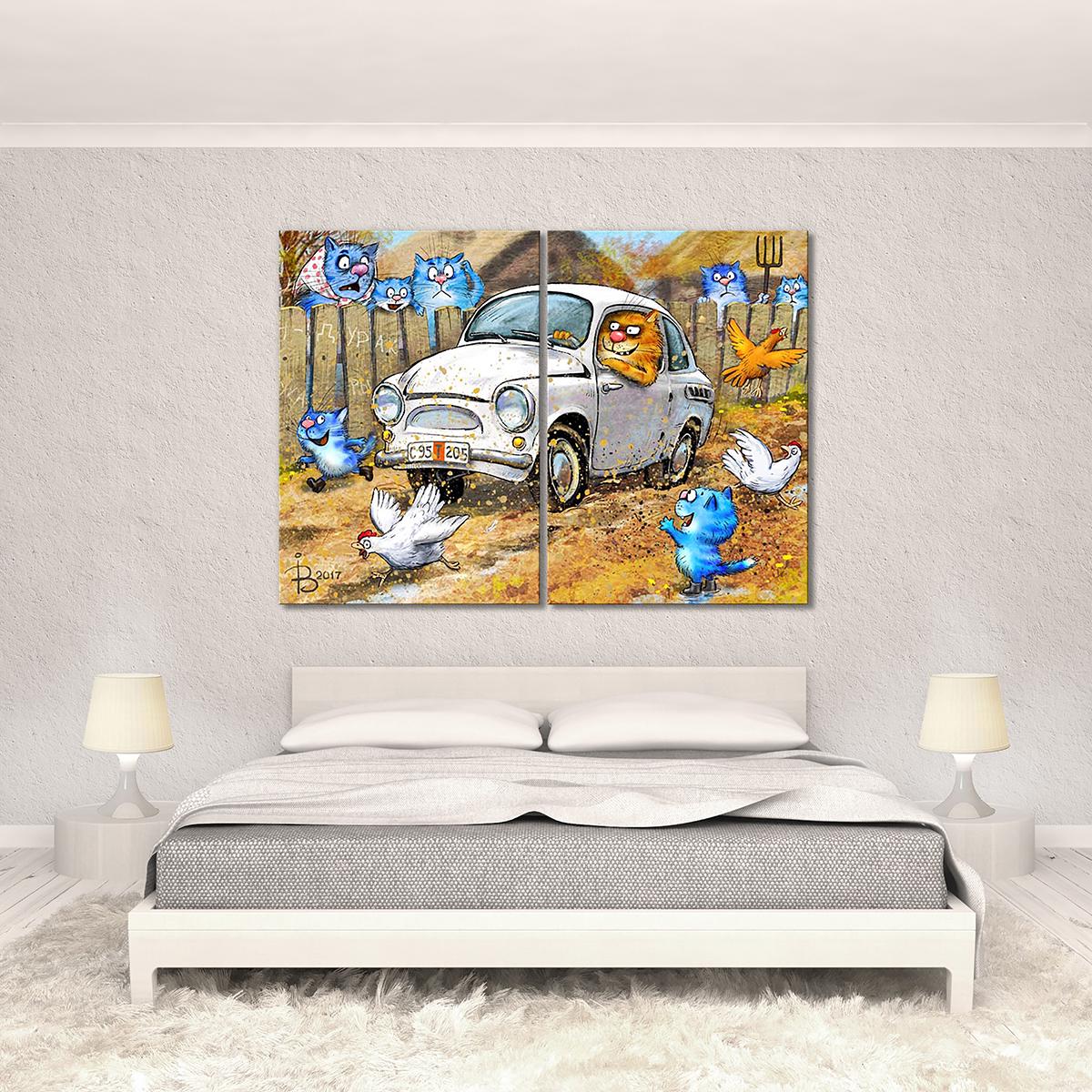 Модульная картина За рулём 2 модуля общий размер 40х60 см (_rinaz_20172224019)