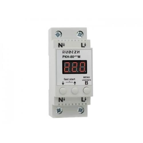 Реле контроля напряжения Rubezh РКН-80proМ однофазное 80А на DIN-рейку