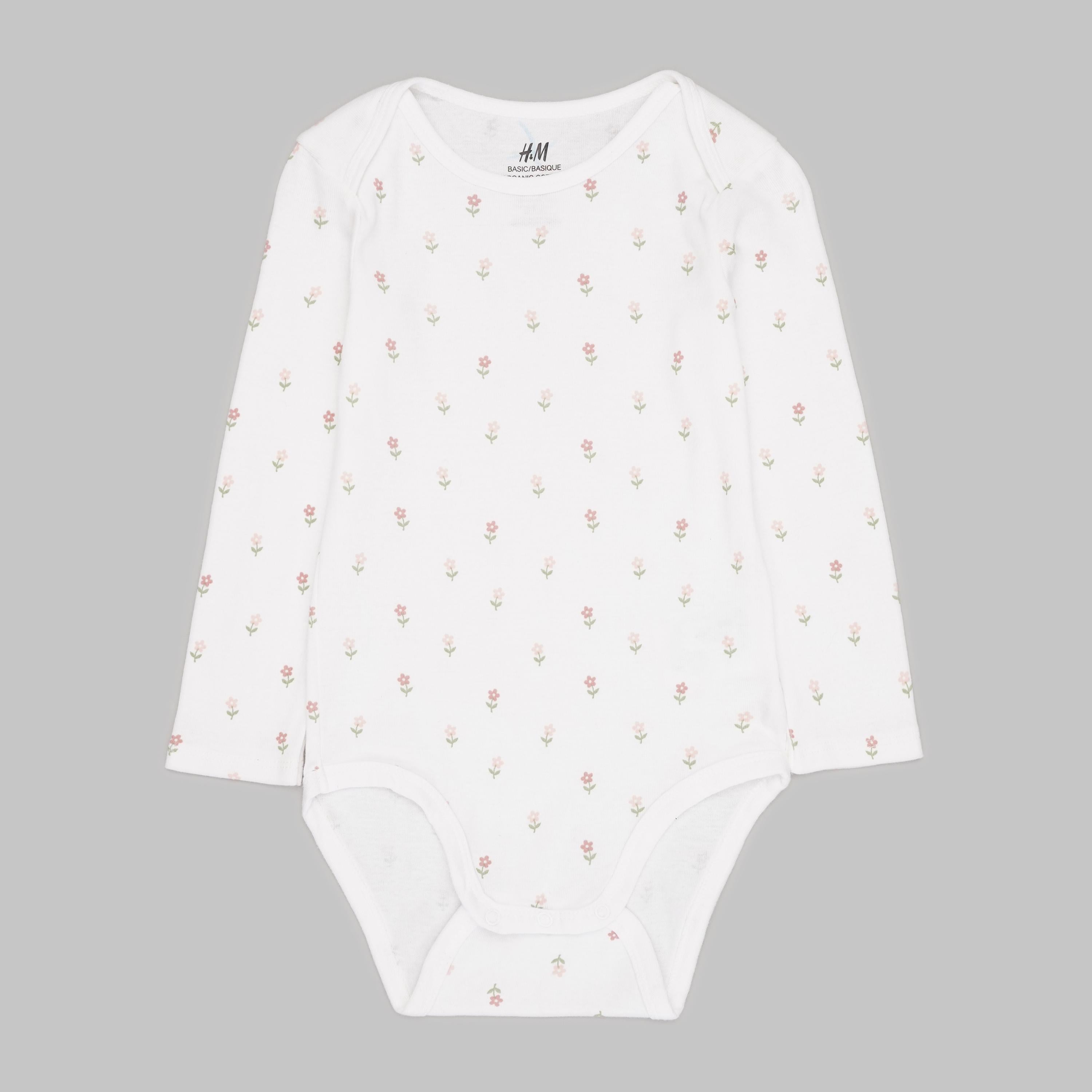 Боді H&M Квіти 92 см Білий (Х23108801183)