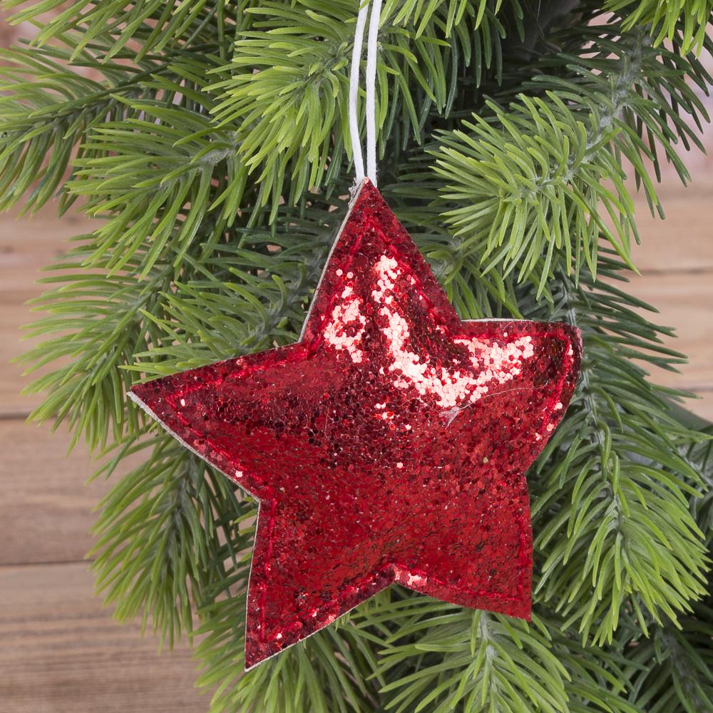 Подвеска Звезда с блестками Красный (3814-1)