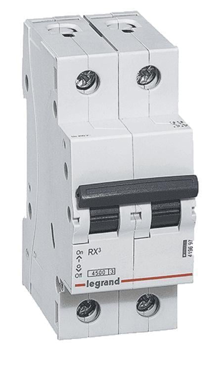 Автоматический выключатель модульный Legrand RX3 50А 2п C 4,5 кА (419702)