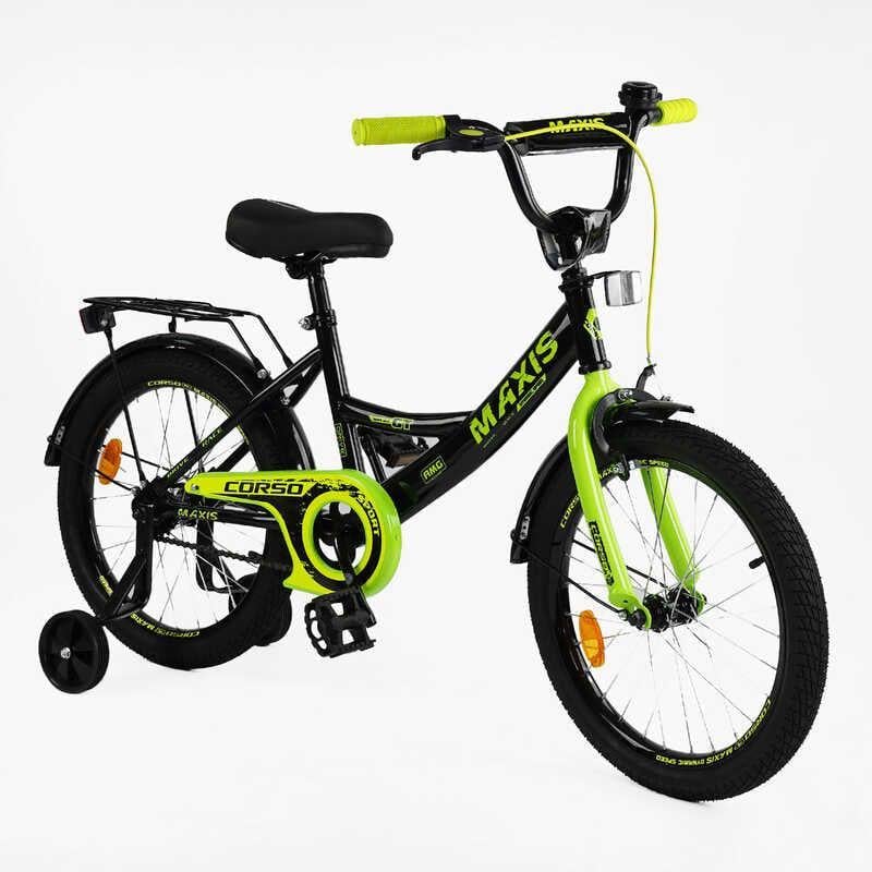 Велосипед детский Corso Maxis ручной тормоз 18" Black/Yellow (162140)