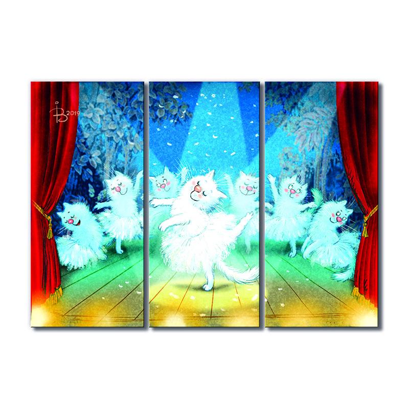 Модульная картина Балет 3 модуля общий размер 90x135 см (_rinaz_20192147)