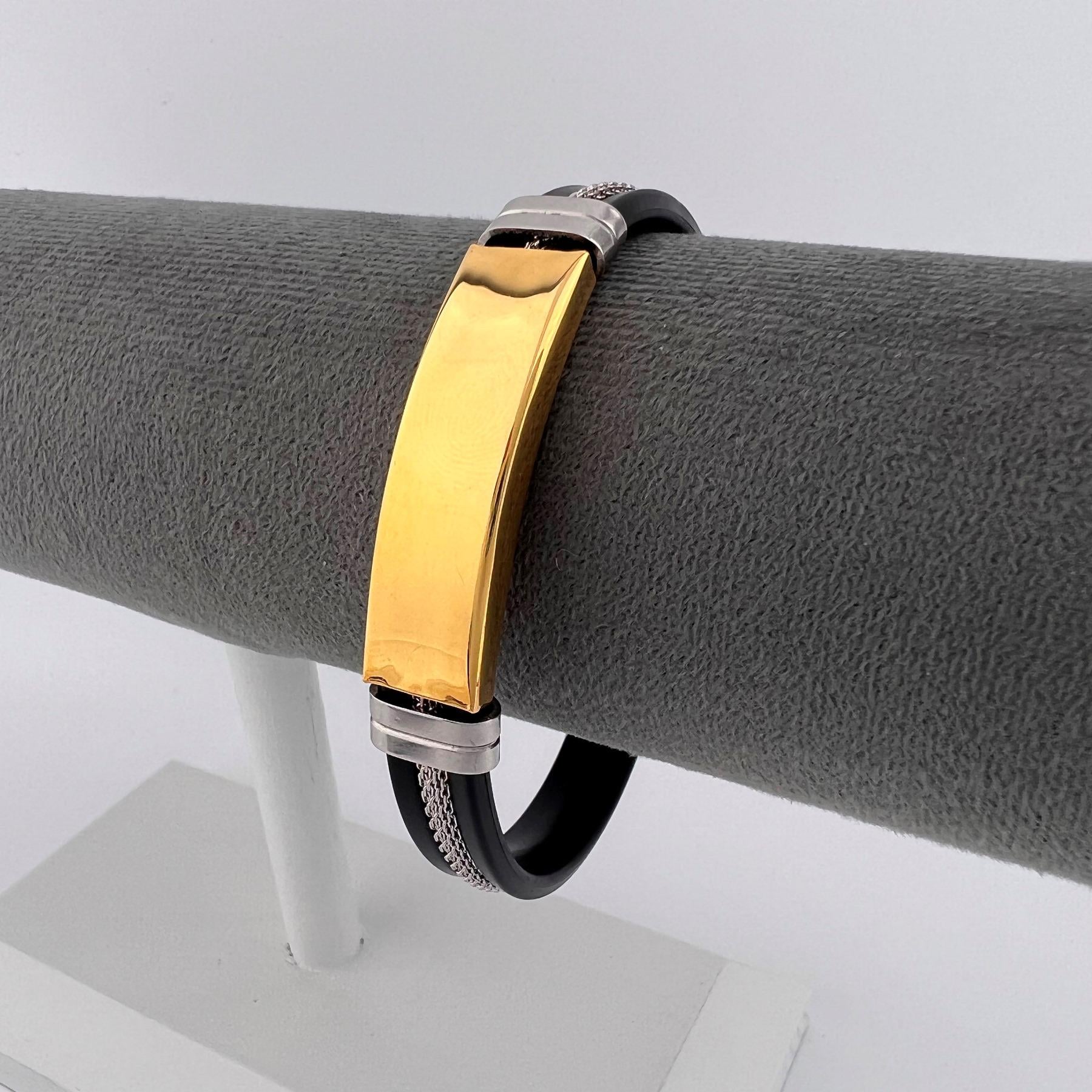 Браслет под гравировку из медицинской стали на силиконовом ремешке 20 см (BSS-086)