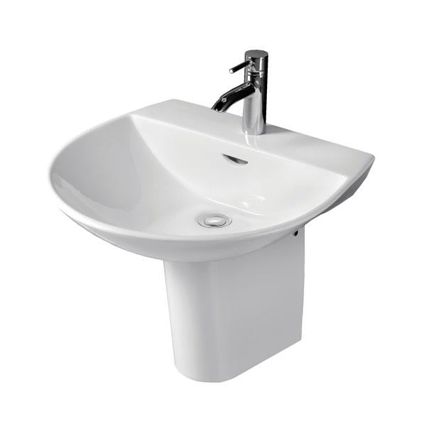 Комплект умывальник с полупьедесталом RAK Ceramics Reserva 55x18,5x50,5 см Белый (RAK0027) Комплект умывальник с полупьедесталом RAK Ceramics Reserva 55x18,5x50,5 см Белый (RAK0027)