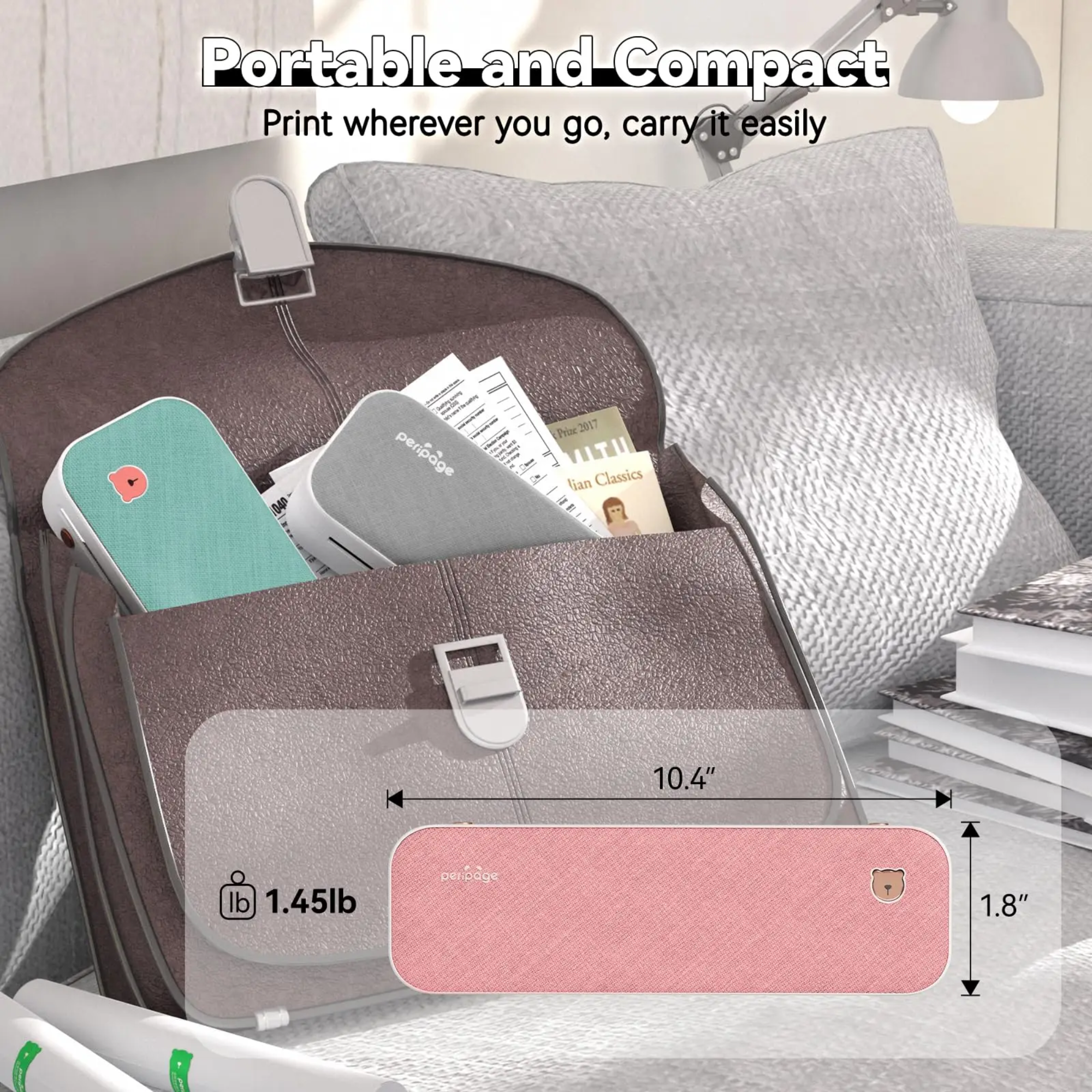 Термопринтер портативный беспроводной PeriPage A40 чехол/2 рулона термо бумаги/5 листов бумаги для трансфера тату Pink (GS-262) - фото 6 Термопринтер портативный беспроводной PeriPage A40 чехол/2 рулона термо бумаги/5 листов бумаги для трансфера тату Pink (GS-262) - фото 6