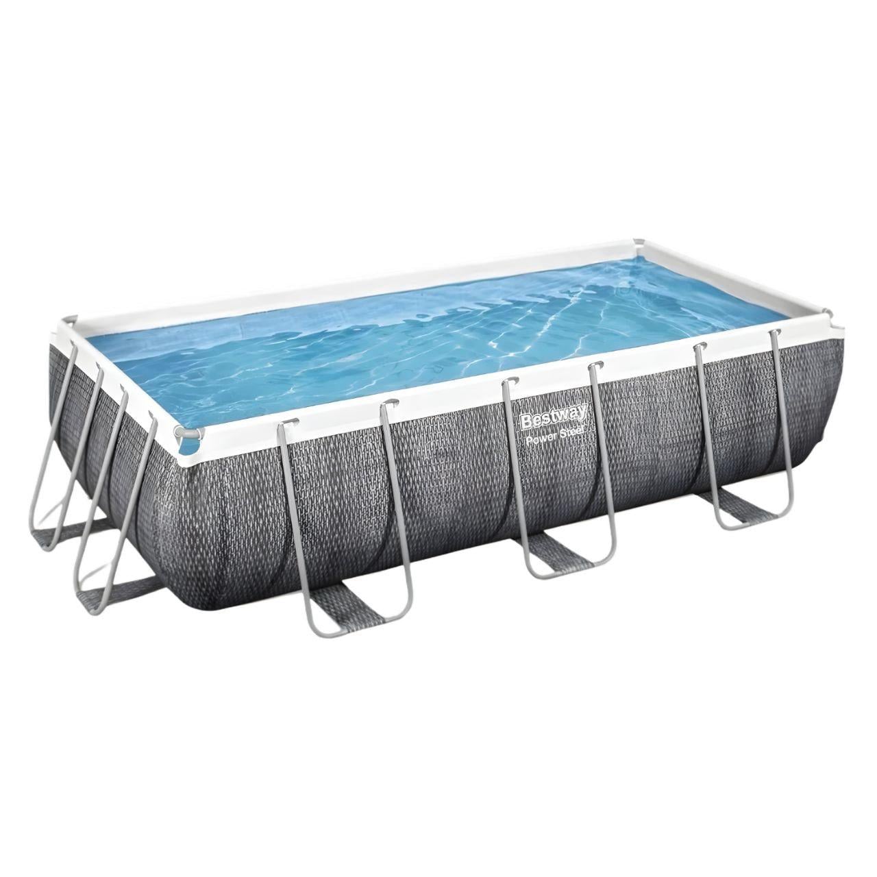 Басейн каркасний Bestway 56721 прямокутний 404×201×100 см з фільтр-насосом і сходами (34473214)