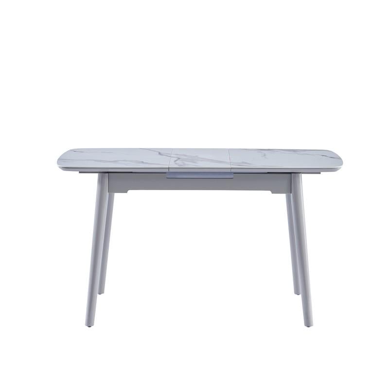 Стол обеденный прямоугольный раскладной Vetro Mebel TM-84 75х110/30 см керамика/МДФ/дерево Касса вайт/серый (TM-84-casa-white/grey)