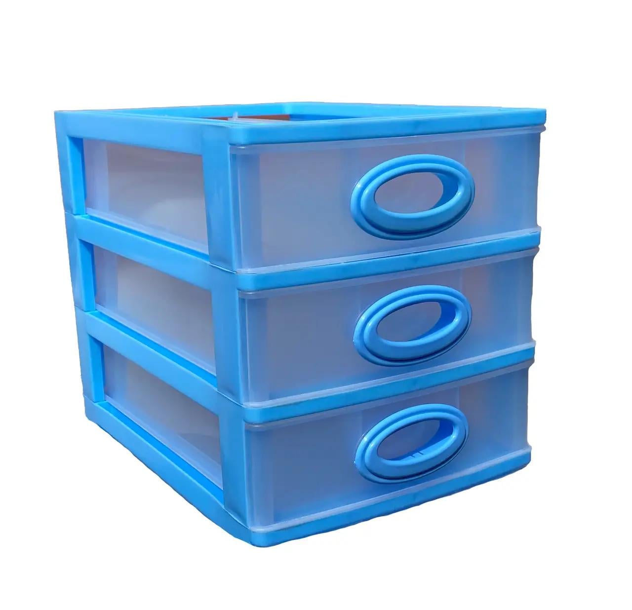 Комод канцелярский школьный Консенсус А4 3 ящика пластиковый 29х25х35 см Голубой (33270314)