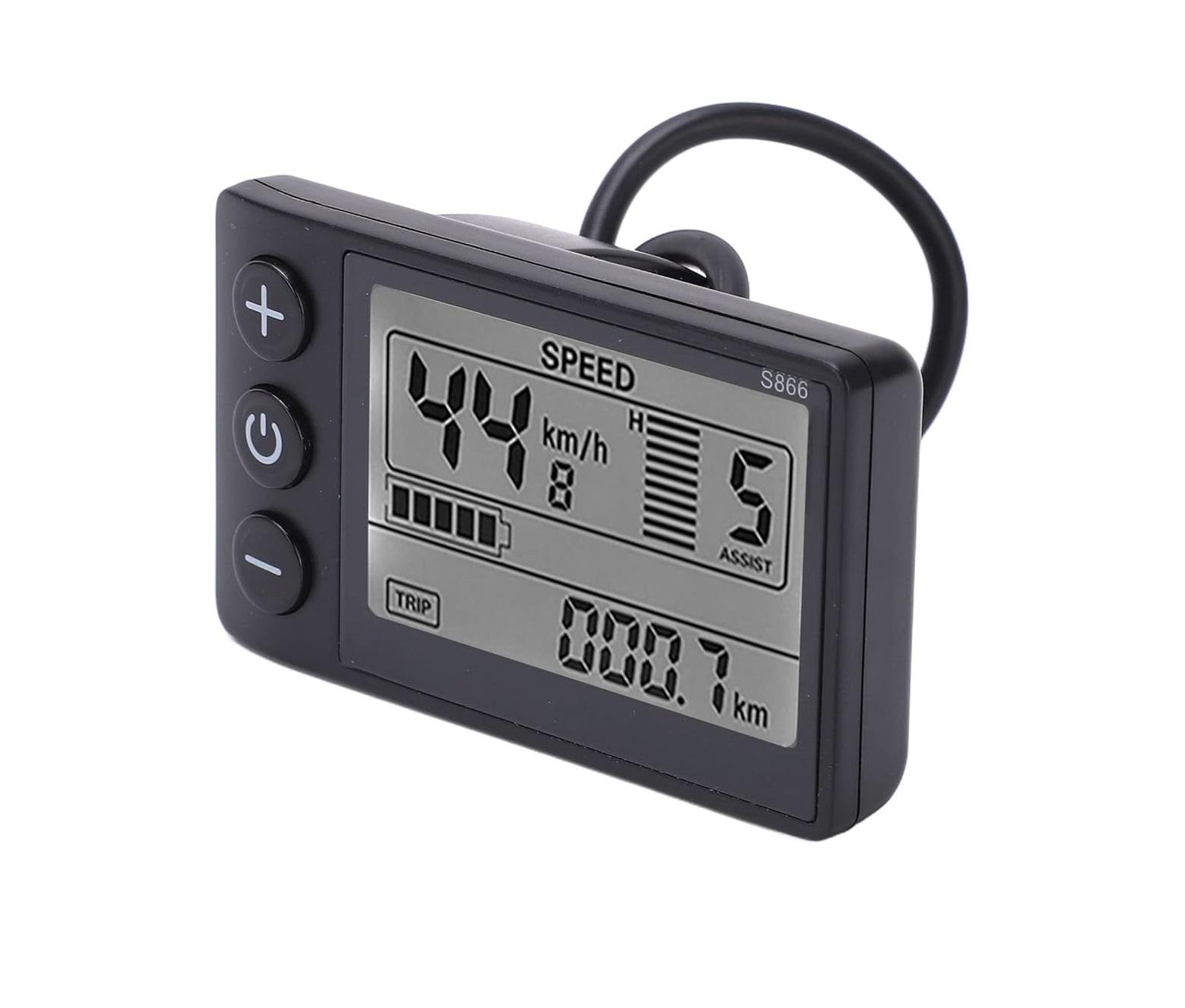 Дисплей S866 LCD 24V-60V 6 pin WP UART2 для электровелосипеда/электросамоката (00-00030541)