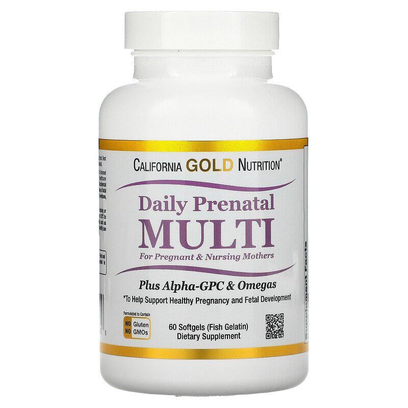 Вітаміни Daily Prenatal Multi California Gold Nutrition для вагітних і годуючих матерів 60 капсул