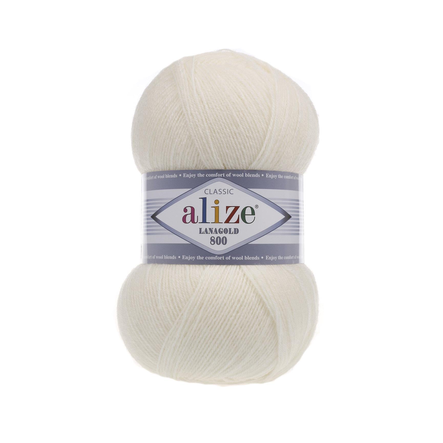 Пряжа Alize Lanagold 800 62 Молочний Пряжа Alize Lanagold 800 62 Молочний