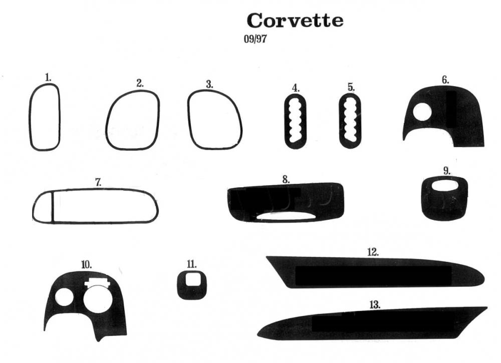 Накладки на панель Meric для Chevrolet Corvette C5