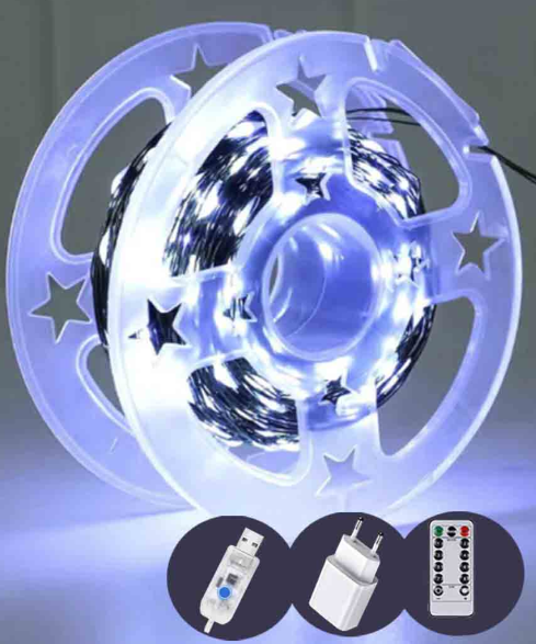 Гирлянда Роса 1000 LED 100 м с зеленым проводом/реле 8 режимов/USB и пульт Белый (FFJ00119) Гирлянда Роса 1000 LED 100 м с зеленым проводом/реле 8 режимов/USB и пульт Белый (FFJ00119)