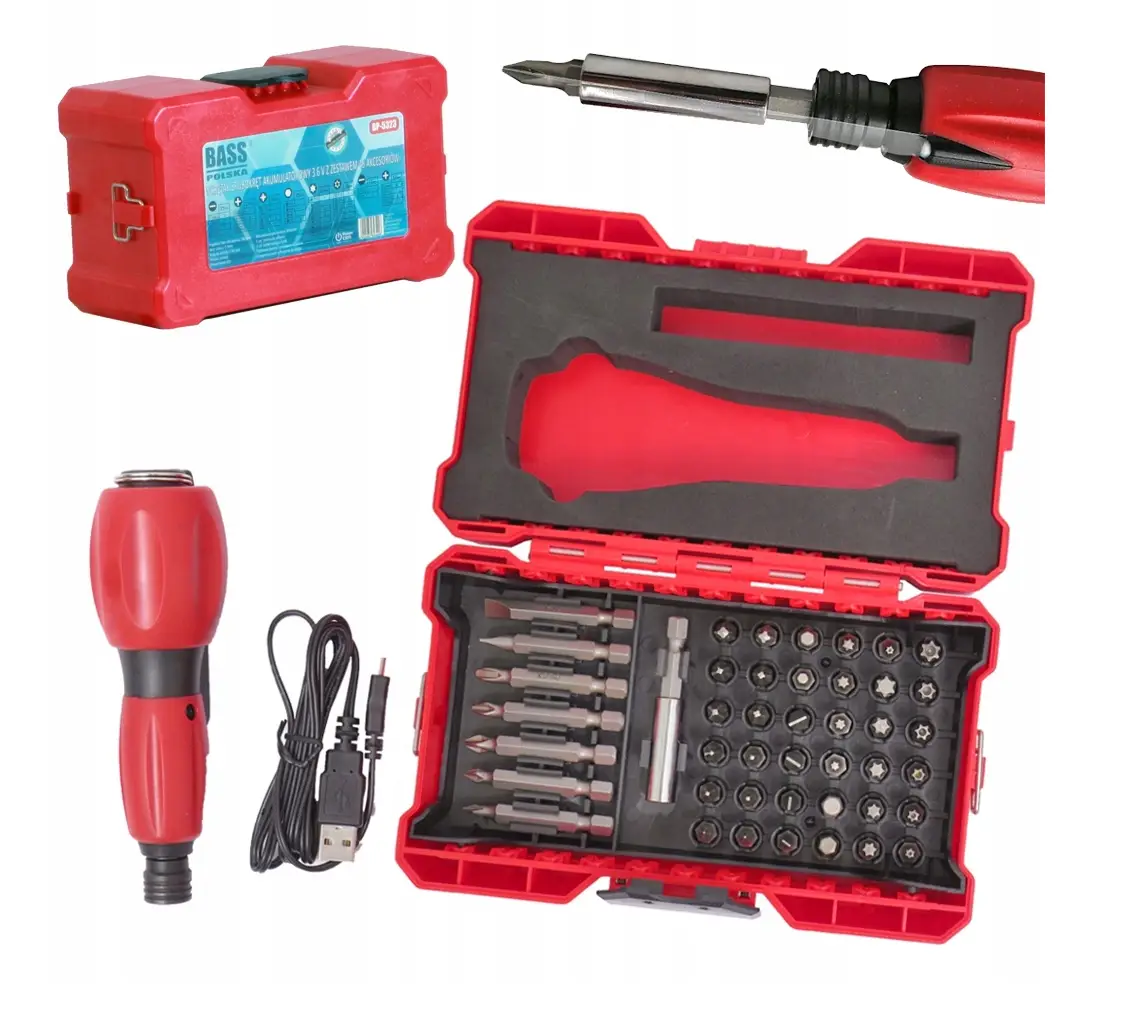 Викрутка із набором біт акумуляторна Bass Polska 5323 45 шт. (14639857) - фото 2 Викрутка із набором біт акумуляторна Bass Polska 5323 45 шт. (14639857) - фото 2