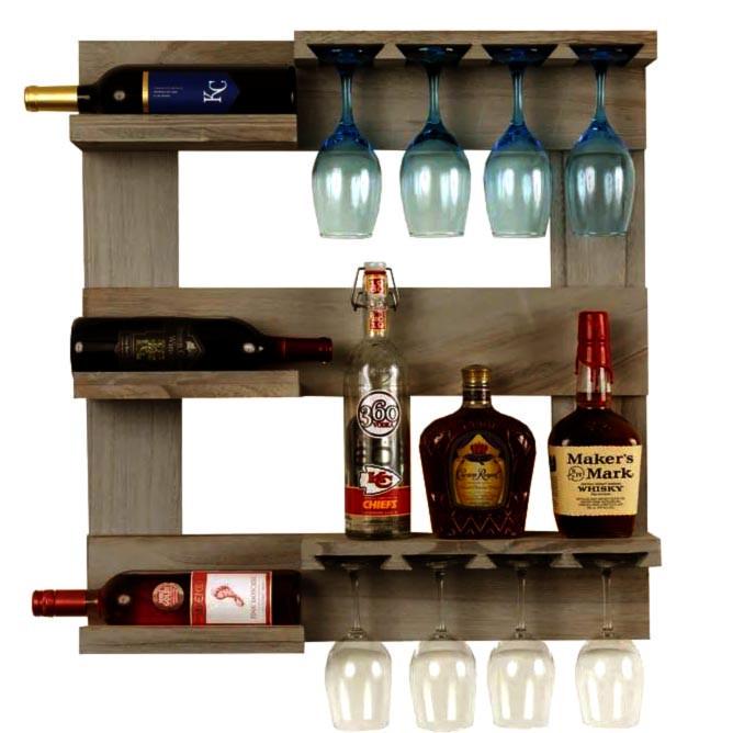 Полка для вина настенная из дерева Осака Лофира (ПНК-000539)