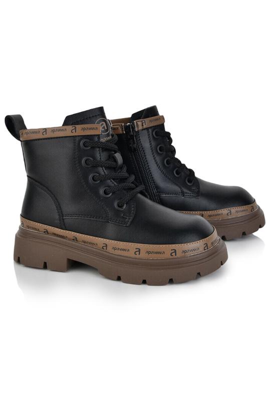 Черевики для дівчинки демісезонні підліткові на тракторній підошві Носи Своє р. 36 Чорний (17314)