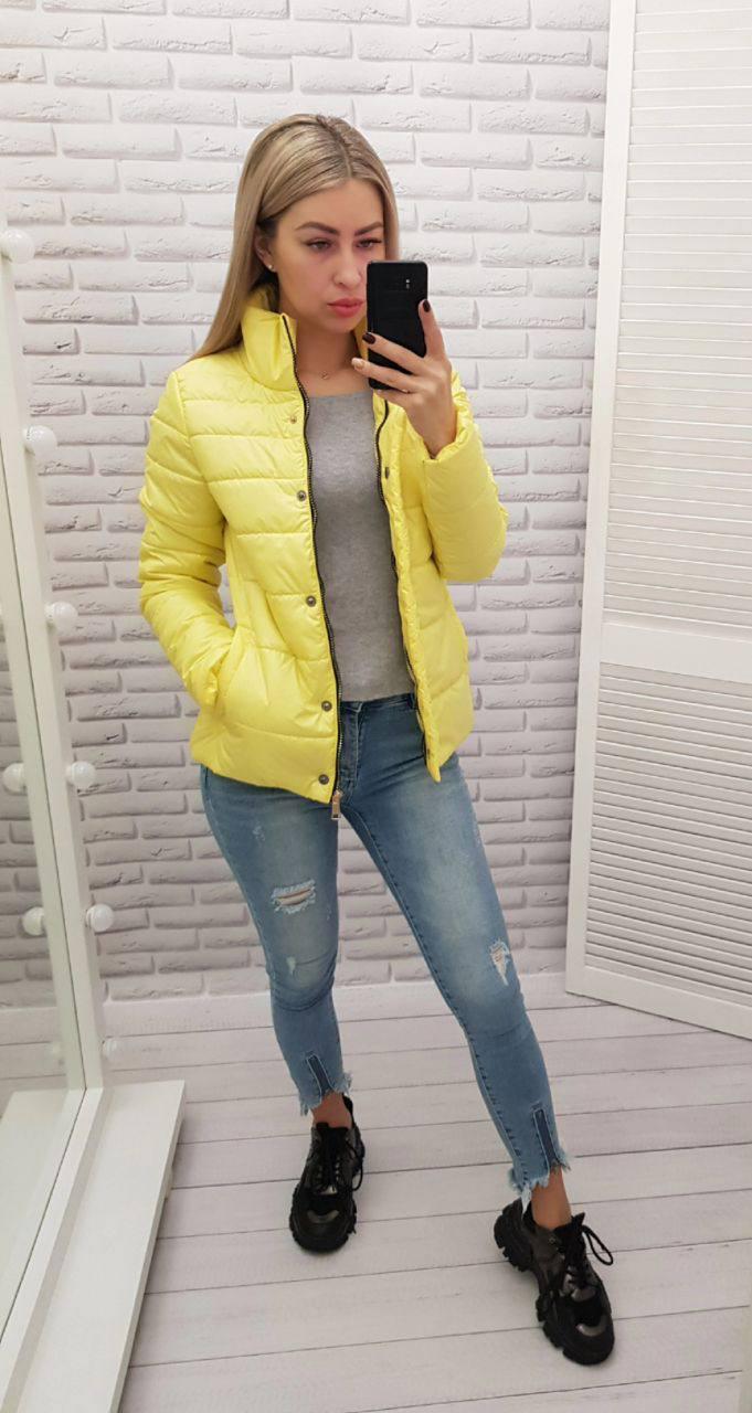 Куртка демисезонная Khan короткая приталенная р. 44 Желтый (Kh211) Куртка демисезонная Khan короткая приталенная р. 44 Желтый (Kh211)