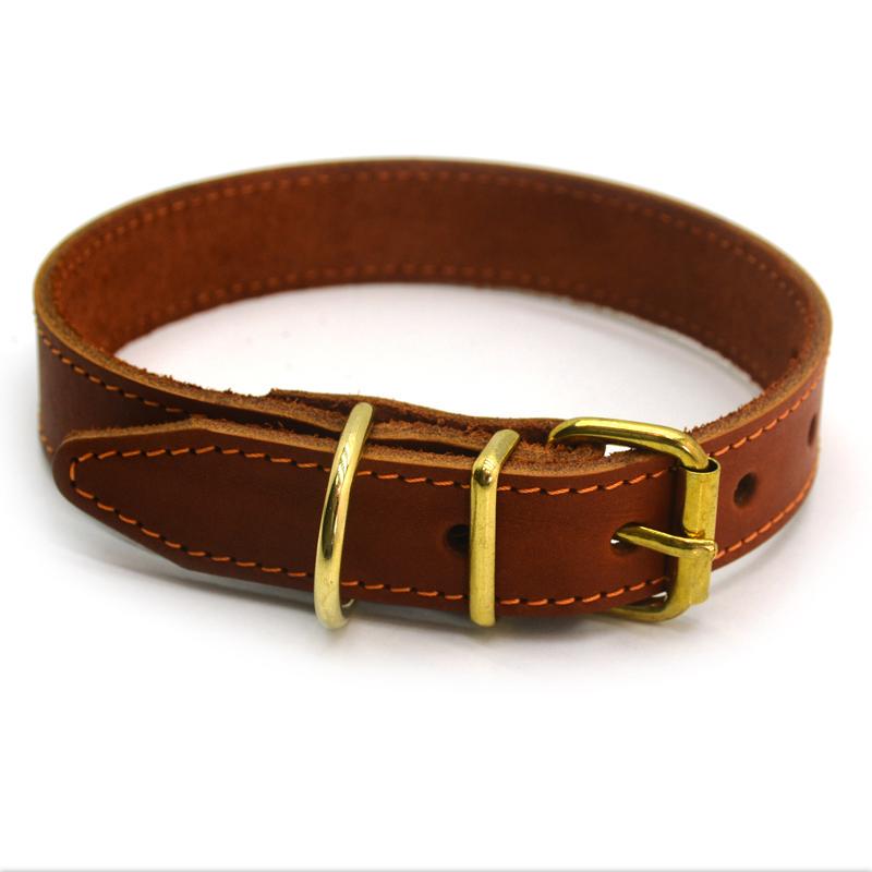 Нашийник для собак Zoo-hunt шкіряний О Класик 3,0/36-46 см Рудий